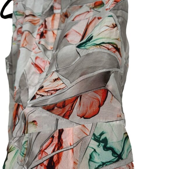 Ports 1961 100%‎ Silk Abstract Multicolor Floral Sleeveless Dress Size 44 Italy - Picture 12 of 14